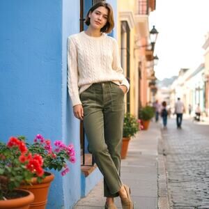 Nili Lotan Pants Womens Size 2 Khaki Brown USA Corduroy Slim Issue 2609988